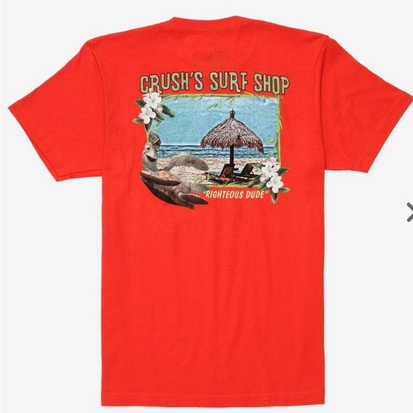 Disney Pixar Finding Nemo Crush Surf Shop Tee | Size M | Color Orange | NWT - Picture 2 of 7
